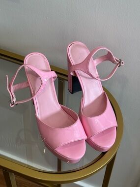 SugarThrillz Pink Rhinestone Platform Heel